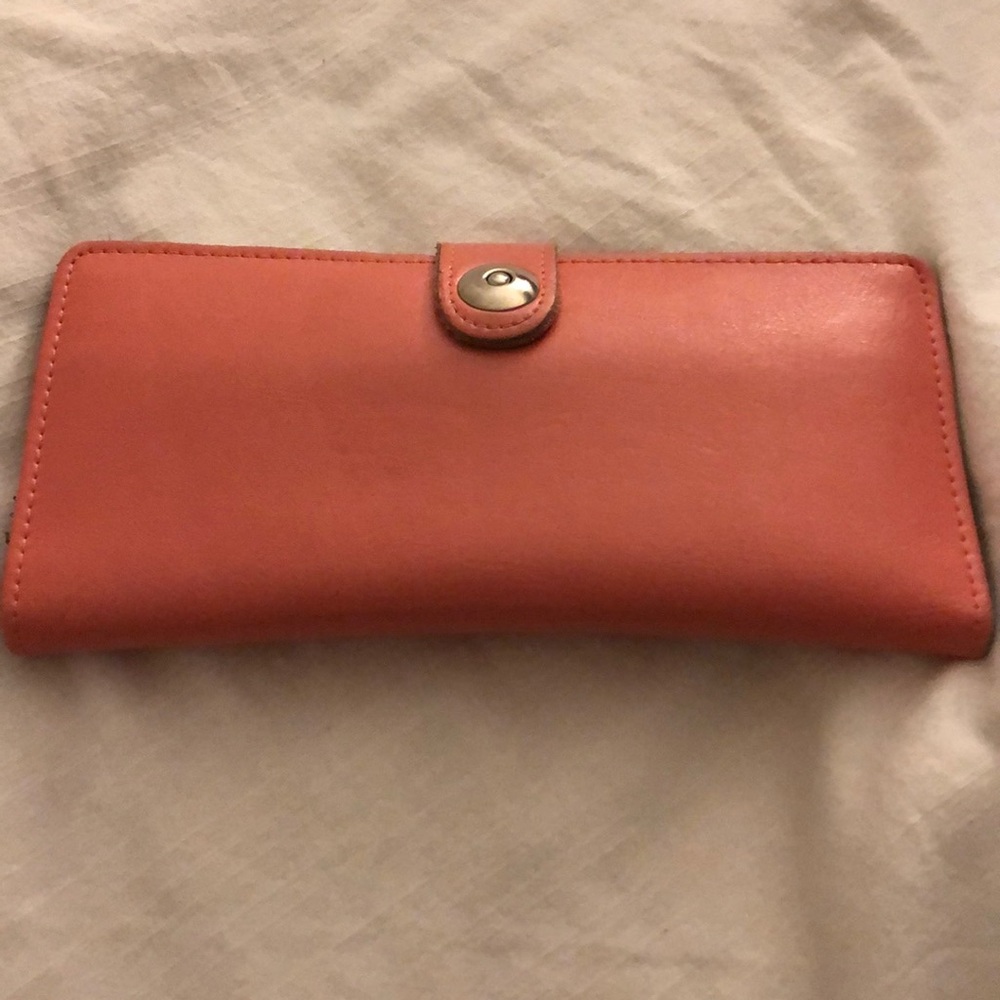 Pink leather wallet - local in Singapore- handmade